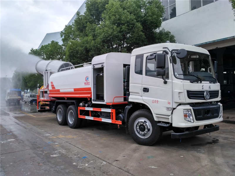 16噸圓罐東風隨專多功能抑塵車，60-120米霧炮車